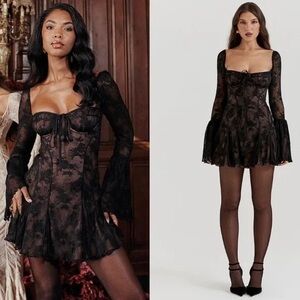 House of CB 'Analissa' Black Lace Corset Dress NWOT